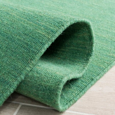 Green Handmade Wool Flatweave Area Rug, 3' x 5'