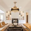 Ludomide Modern Gold Black Retractable Crystal Ceiling Fan With Lights, Dimmable LED Luxury Chandelier Ceiling Fan With Remote Control - 3 of 4