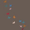 Women's Design By Humans Flying Paper Cranes Birds By Magnussons Racerback Tank Top - 2 of 3