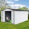 GDFStudio Frank Modern 10x12 FT Metal Outdoor Storage Shed with Padlock - 2 of 4