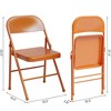 Folding Chairs 2/4 Pack, Foldable Chairs with Metal Frame Hold Up to 350 Pounds - 3 of 4