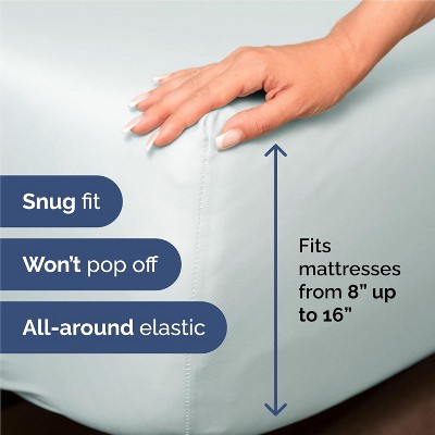 Ice Blue Queen Deep Pocket Microfiber Sheet Set