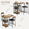 Bar Table Set for 2, Counter-Height Kitchen Dining Table with 2 Upholstered Chairs & Footrest, Space-Saving Barstools for Small Kitchens - 4 of 4
