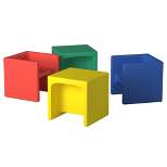 Children's Factory Kids Cube Chair, Flexible Seating Classroom Furniture for Daycare/Playroom/Homeschool, Indoor/Outdoor Chair, Multicolor 4 Pack