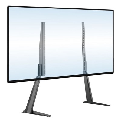 Black Heavy Duty Steel Tilting Tabletop TV Stand with Riser