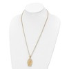 Chisel Stainless Steel Yellow IP-plated with Crystal Our Lady of Guadalupe Pendant on a 24" Curb Chain Necklace - 4 of 4
