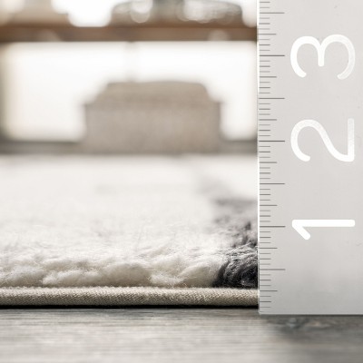 Ivory and Black Stripe Wool 4' x 6' Area Rug