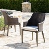 Outdoor Rattan Chair Set of 2,Weather Resistant Wicker Chairs with Cushions and Metal Frame,Patio Arm Chairs for Garden or Balcony-Coolbibila - 2 of 4