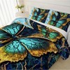 Boersma 3pcs Butterfly Bedding Set, Blue and Green Butterfly Decor for Bedroom, Dormitory, and Guest Room, Dreamy Butterfly Comforter - 4 of 4
