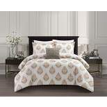 Chic Home Clarissa 8 Piece Comforter Set Floral Medallion Print Design Bed In A Bag Bedding Cream