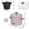 Heynemo 2 Quart Slow Cooker, Small Slow Cooker with Removable Ceramic Pot, Slow Cooker Food Warmer with 3 Heating Settings & Dishwasher Safe - 3 of 4