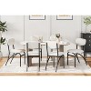Set of 4 Boucle Fabric Dining Chairs, Modern Kitchen Chairs with Black Metal Legs & Ergonomic Backrest - 4 of 4