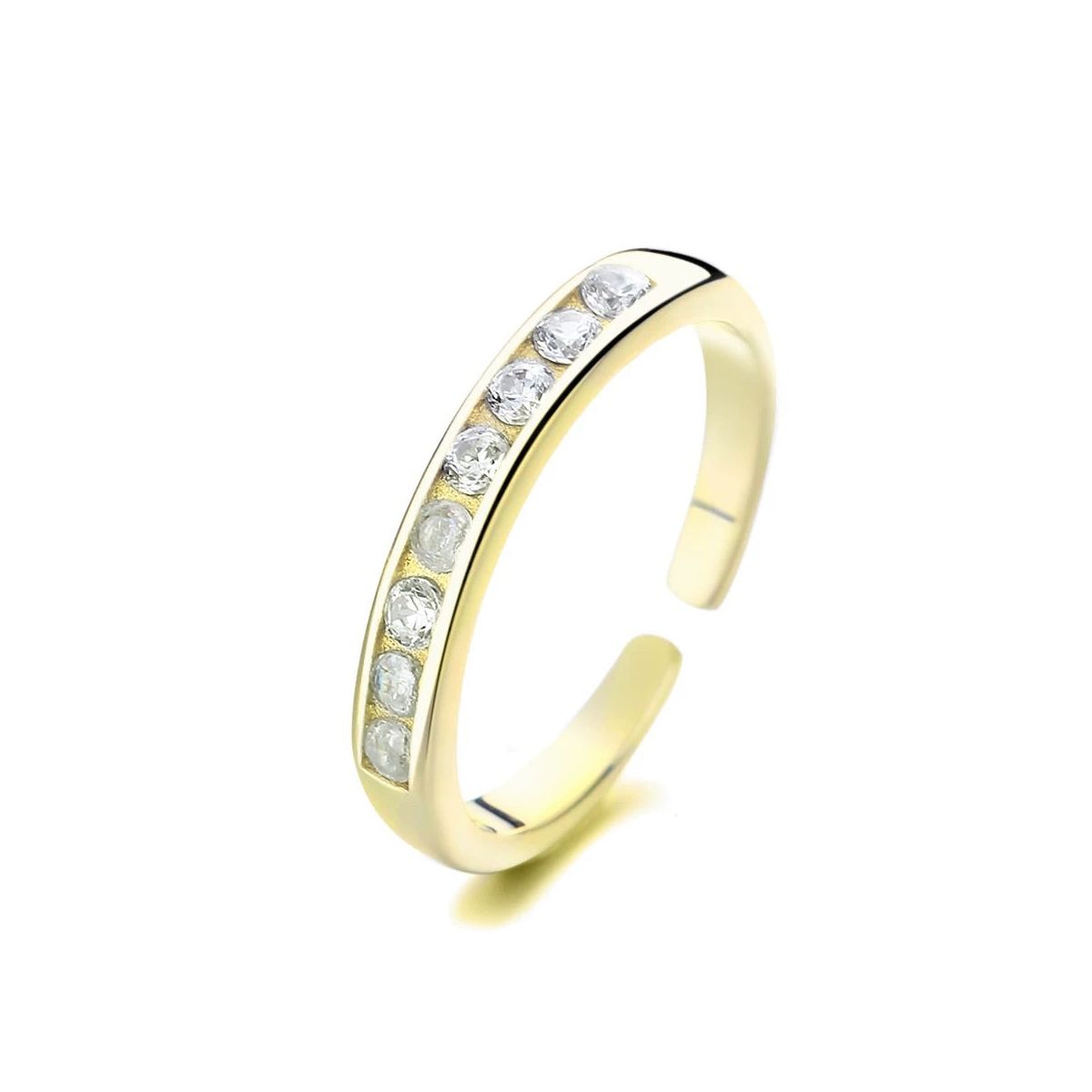 Sterling Silver and 14K Gold Channel-Set Toe Ring