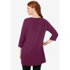 Woman Within Plus Size Perfect Three-Quarter-Sleeve Scoopneck Tunic - 3 of 4