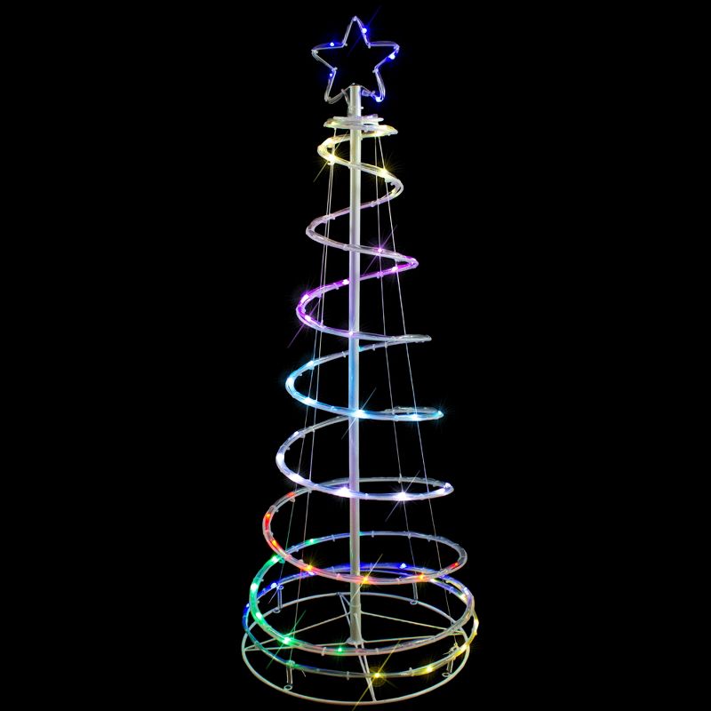 Northlight 4' LED Color Changing Multiple Function Outdoor Spiral Christmas Tree, 2 of 8