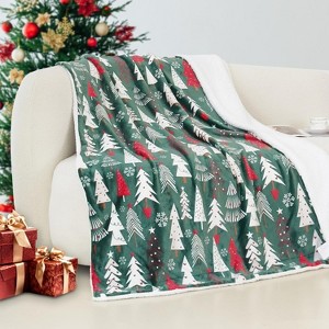 Comfort Ultra-Plush Flannel Blanket Christmas Plaid Christmas Tree. - 1 of 4