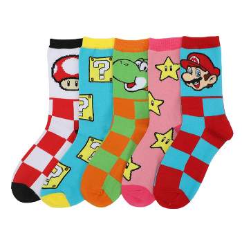 Super Mario Bros. Adult Crew Socks 5-Pack
