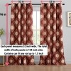 HLC.ME Liam Ogee Ikatt Damask Patterned Window Grommet Curtains Bedroom - Light Reducing Window Panels, Set of 2 - 4 of 4