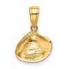 Black Bow Jewelry 14k Yellow Gold Small Textured Clam Shell Pendant - 3 of 4