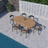 Amazonia Rio 7pc Solid Teak 100% FSC Oval Patio Dining Set Black - 2 of 4