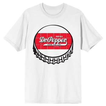 Dr. Pepper Bottle Cap With Logo Crew Neck Short Sleeve White Men's T-shirt