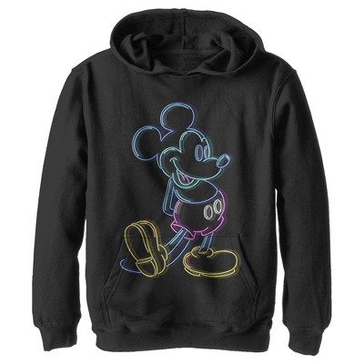 Boy's Disney Neon Mickey Pull Over Hoodie