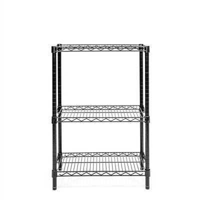Black Wire 3-Tier Bathroom Storage Shelf, 12"D x 24"W x 34"H