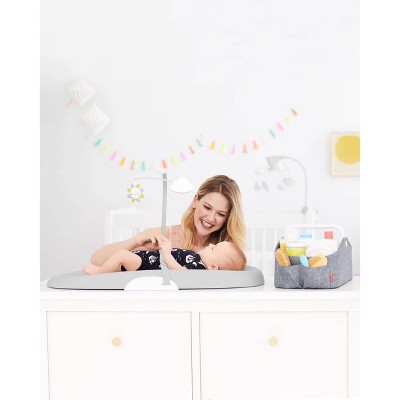 Light Gray Foam Baby Changing Pad with Safety Belt