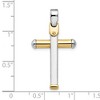 Black Bow Jewelry 14k Two Tone Gold, Polished Tube Cross Pendant, 18 x 32mm - 4 of 4