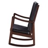 Rubber Wood and Plywood Rocking Chair with Armrest, Removable Cushions and Foam Padding for Living Room - 3 of 4