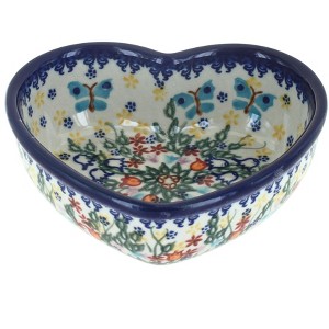 Blue Rose Polish Pottery 175 Vena Heart Bowl - 1 of 1