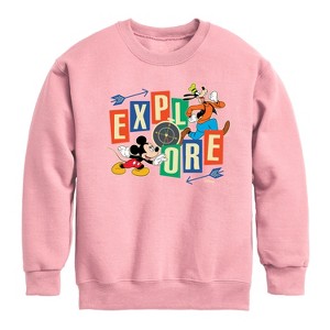 Boys' - Disney - Explore Graphic Long Sleeve Fleece Sweatshirt - 1 of 4