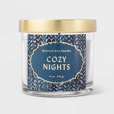 4.1oz Lidded Glass Jar Cozy Nights Candle - Opalhouse™