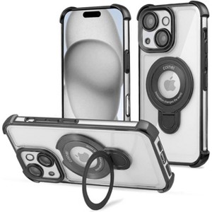 Entronix [Magnetic] Case Compatible with iPhone 15 Plus - [Clear Back] Glossy Gripstand - 1 of 4