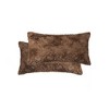HomeRoots Set of Two 12" X 20" Brown Faux Fur Lumbar Throw Pillows - 4 of 4