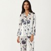 Anna-Kaci Lounge Women's 2-Piece Set Floral Satin Button Front Pajama Top with Contrast Piping and Elastic Waist Pants - 2 of 4