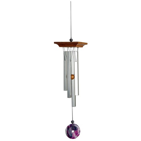 Woodstock Wind Chimes For Outside, Garden Décor, Outdoor & Patio Décor, Woodstock Amethyst Chime Silver Wind Chimes - image 1 of 4