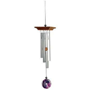 Woodstock Wind Chimes Signature Collection, Woodstock Amethyst Chime, Small 21'' Silver Wind Chime WYBR