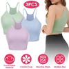 NPolar"3-Pack Women's Ribbed Knit Crop Tops Sleeveless Round Neck, Sizes S-XL, Machine Wash"PurpleBlue&Green - 4 of 4