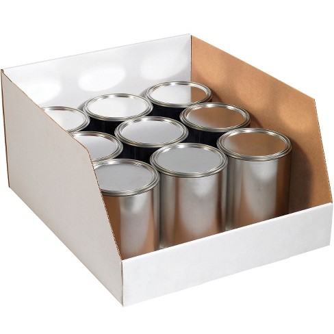 JUMBO White Corrugated Open Top Storage Bin Boxes 8 Sizes Available 25 Pack 