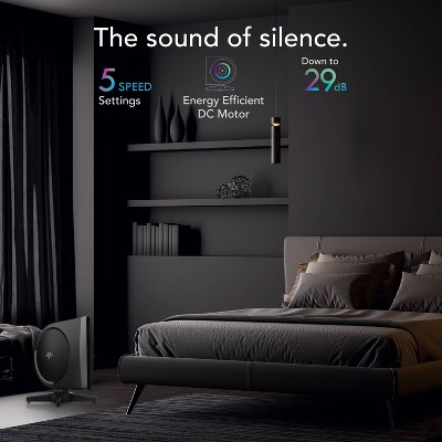 Vornado Black Compact Oscillating Floor Fan with Remote