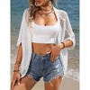Clearlove Womens 2025 Short Sleeve Crochet Summer Cardigan Cropped Sweater Lightweight Shrug Cardigan - 2 of 4