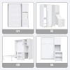 Twin Size Murphy Bed Rotating Wall Bed Space-saving Foldable Bed with Bookshelf, Top Cabinet, Extendable Desk & Side Storage - ModernLuxe - 4 of 4