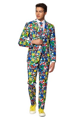 OppoSuits Men's Winter Pac-Man Licensed Christmas Suit - Black