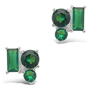 SHINE by Sterling Forever Sterling Silver CZ Cluster Studs