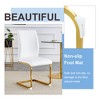 Akoasm 8-pieces Modern Dining Chair Study Chair With Arched Metal Gold Leg-White - 4 of 4