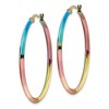 Chisel Stainless Steel Polished Rainbow IP-plated 2.5mm Hoop Earrings - 2 of 4