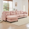 140" Chenille Upholstery L-Shaped Modular Sectional Sofa with Ottoman, Tufted Backrest, Ergonomic Cushions - 2 of 4