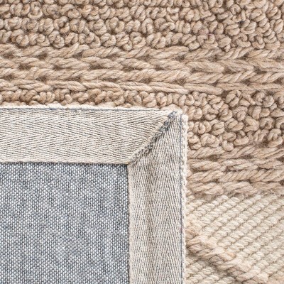 Beige Wool Hand-Tufted Reversible Runner Rug