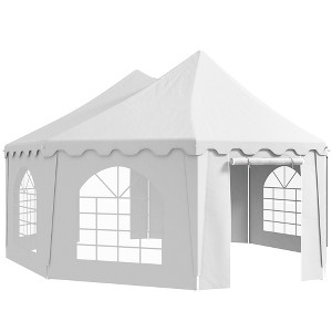 22.3' x 16.4' Large Party Tent Canopy Shelter with Carrying Bags and 2 Doors for Parties, Wedding, Events, BBQ Grill - 1 of 4